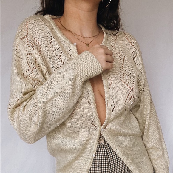 Vintage Off White Cardigan - Picture 2 of 3